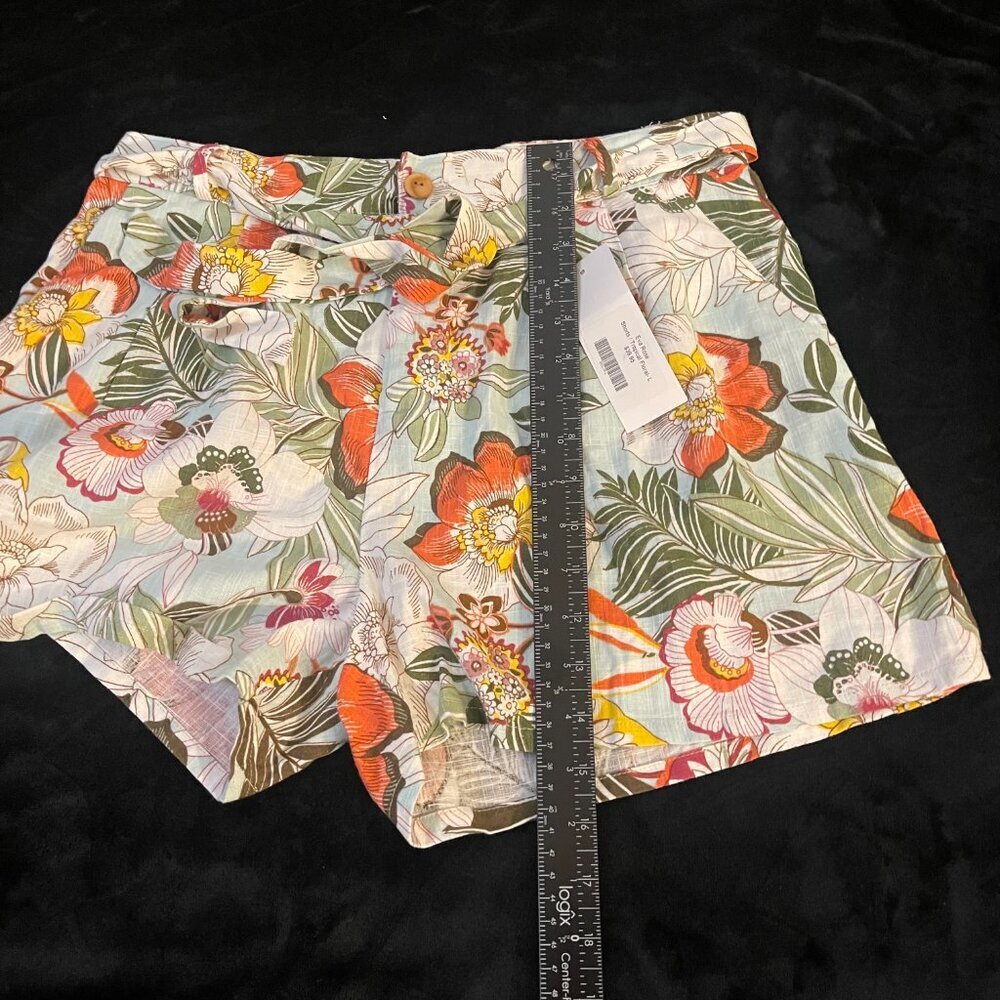Eva Rose Tropical Floral Tie Waist Shorts NWT Large - Picture 7 of 8